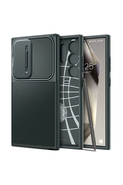 OEM Shockproof Case for Samsung Galaxy S24 Ultra, Camera Protection, Dark Green