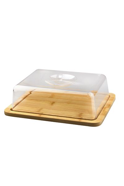 Raki Rectangular bamboo serving platter with lid 24x19xh7.2cm