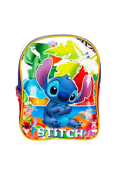 DEDE Stitch Resimli Sırt Çantası Plaj Seti - Mavi Çanta