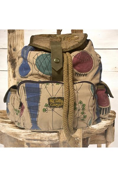 Old Cotton Quality Single Eyed Vintage Casual Design Unisex Backpack Daily School Trip Camping Trekking Bag 29Cmx36Cm