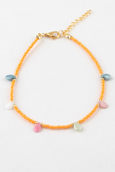 Sortie Aksesuar Colorful drop stone figured beaded anklet 013