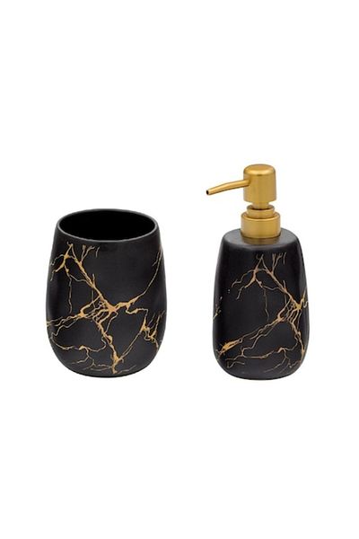 Herum Set accesorii pentru baie Herum®, din ceramica, 2 piese, Negru