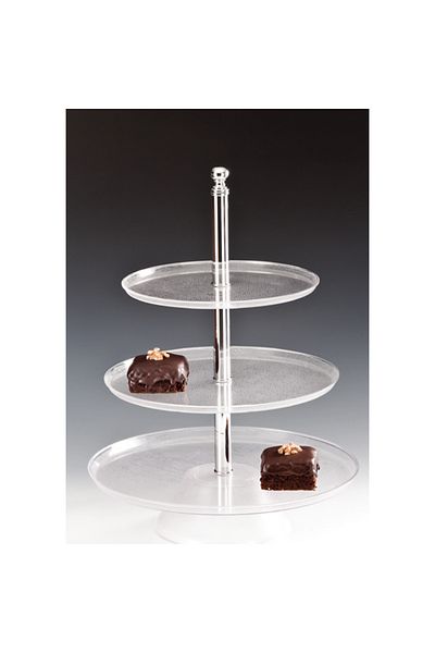 Raki Round polycarbonate presentation stand on 3 levels 35x25x50cm