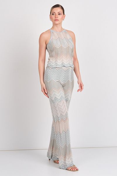 ONLY Pantaloni de damă Onlalvıra cu talie elastică tricotați cu sclipici 15344393 Albastru