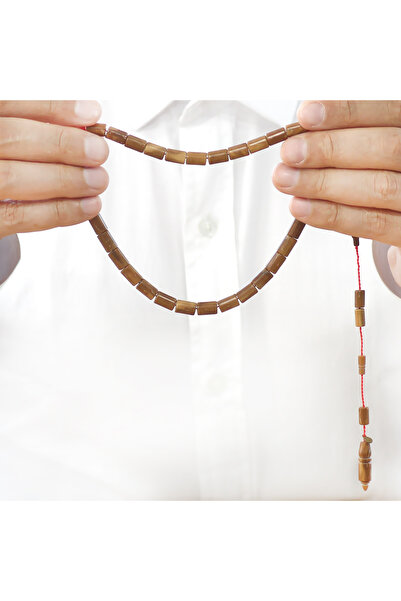 Tesbihane Sadullah Master Craftsmanship Capsule Cut Collectible Brown Kuka Prayer Beads with System