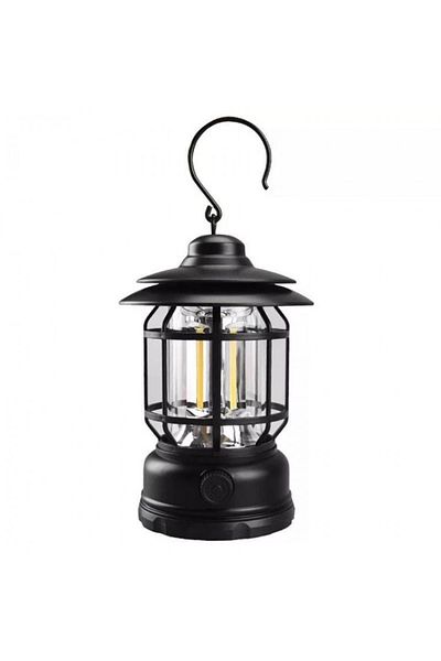 divendi-ro Portable Vintage Lantern lamp with hook, 21 COB LED, Adjustable intensity, 5W - Red