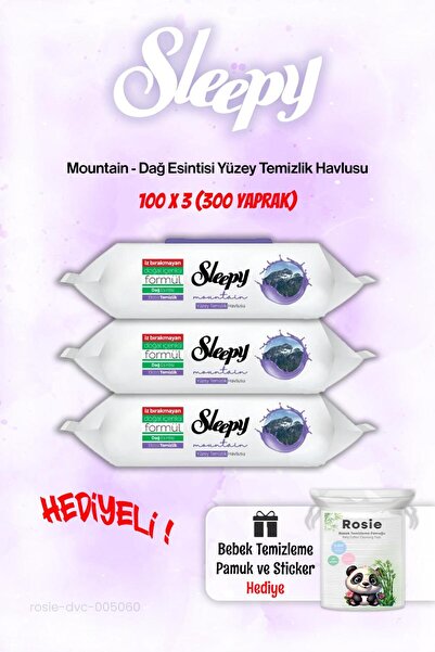 Sleepy 3 عبوات من المناشف المبللة Mountain Mountain Breeze وROSIE