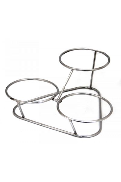 Raki Triple stainless steel buffet display stand for RAKI bowls, 3 x D13cm, 29xh13cm