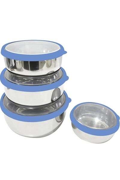 OEM Set boluri din inox cu capac de plastic, Argintiu, 4 bucati