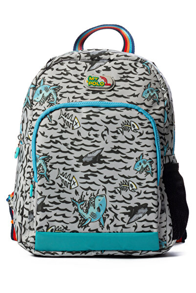 Go Veform Geantă colorată pentru grădiniță și grădiniță, impermeabilă, cu suport pentru umeri MYP8625 Shark