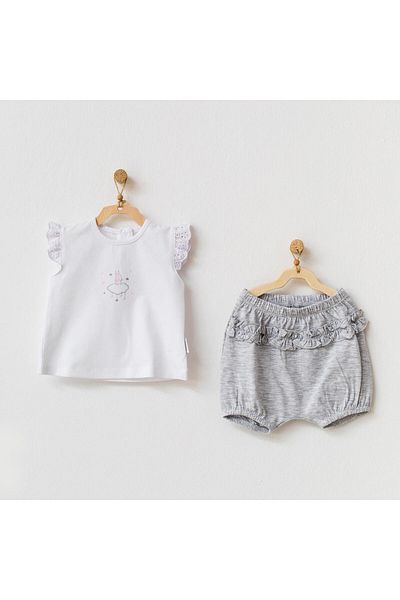andywawa Baby Girl Set 2 Pcs Set Mix Gray