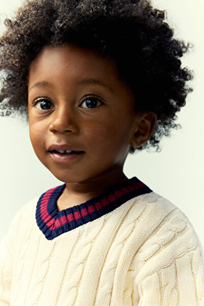 H&M Pamuklu Saç Örgüsü Kazak