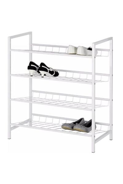 Herum Suport metalic pentru pantofi cu 4 rafturi, Herum®, alb, 63 x 30 x 70 cm