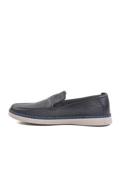 AYAKMOD Navy Blue Genuine Leather Men's Casual Shoes C330 m