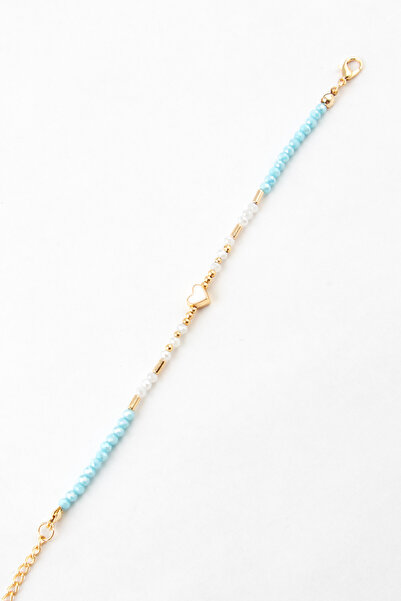 Sortie Aksesuar Mineli Heart and Gold Flat Figured Bead Bracelet 003