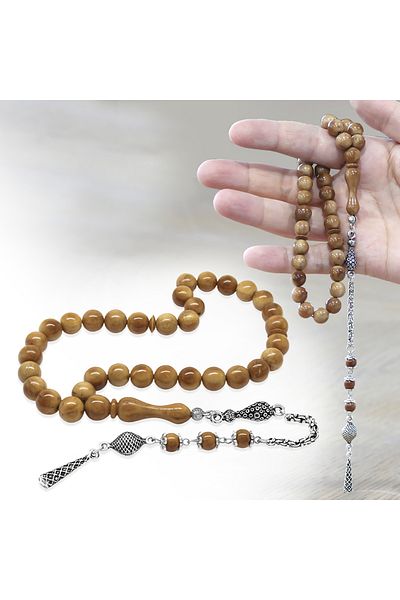 Tesbihane سلسلة معدنية مطلية باللون البني الفاتح مصقولة من كوكا