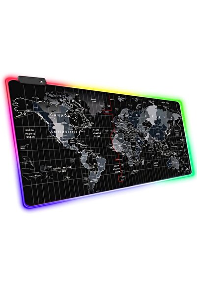 OEM Mousepad Gaming, LED Lighting, RGB, World Map Model, 80 x 30 cm