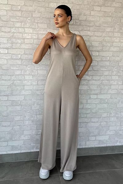 GÜLSELİ Stone Women's Pocketed Wide Leg Jumpsuit