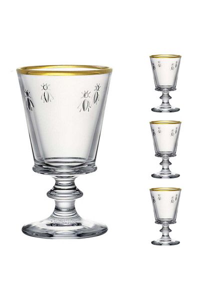 La Rochére Set of 4 Gold Edition wine glasses, 4 x 26cl, very resistant glass
