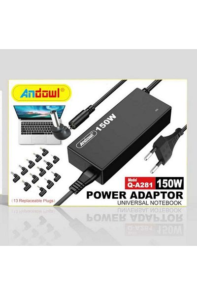 divendi-ro Încărcător universal pentru laptop A281, 150W, 13 prize magnetice, cablu 2m, negru
