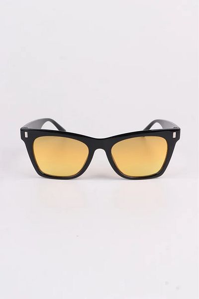 MACERATİ Urıs Women's Luxury Yellow Glass Black Smoked Sunglasses