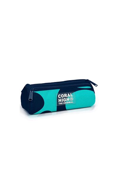 Coral High Τσάντα στυλό τριών τμημάτων με μπλε μπλε τιρκουάζ σχέδιο 11186