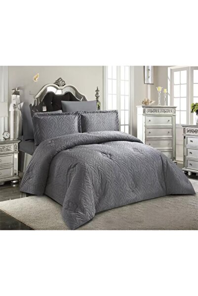 miral طقم مفرش سادة فخم نفرين 6 قطع بعبوة مضغوطة المقاس 220*240