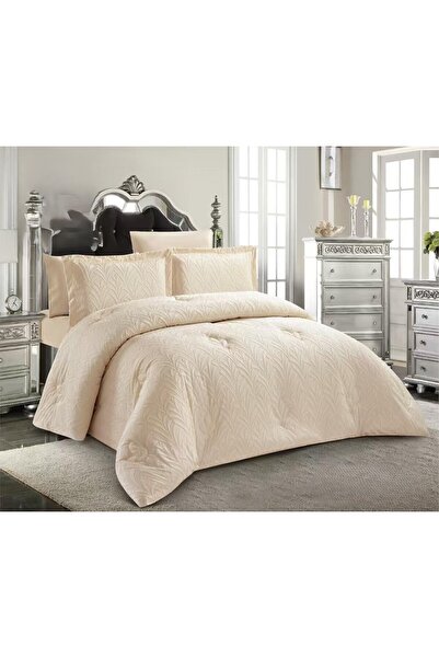 miral طقم مفرش سادة فخم نفرين 6 قطع بعبوة مضغوطة المقاس 220*240