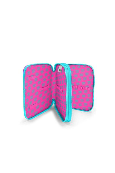 Coral High Τσάντα μολυβιού διπλής στρώσης με μοτίβο Pink Neon Coral Fashion Girl 11141