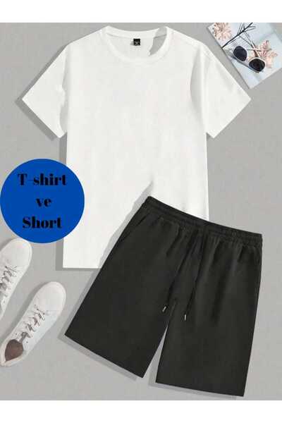 JustBS Kadın 2'Li Alt-Üst Şort ve T-shirt Takımı