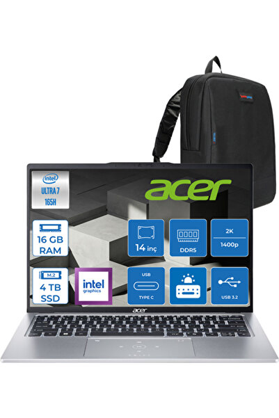 ACER Swift Go 14 Ultra I7 155U 16GB 4tb SSD WIN11PRO 14" 2.2k (2240X1400) IPS 60hz Mat SFG147375DTP04