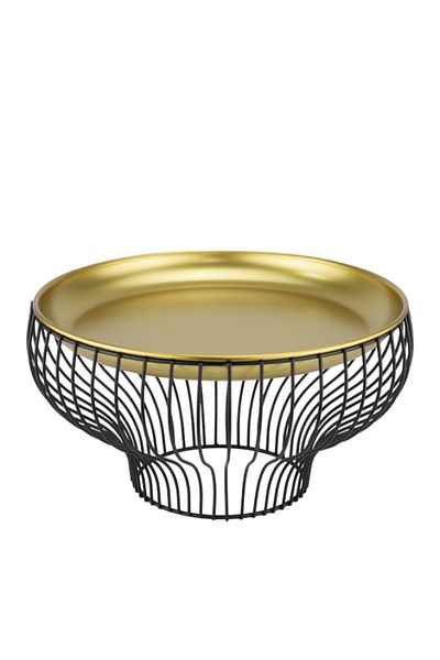 Culinaro Gold platter with buffet stand 26xh17 cm gold/black