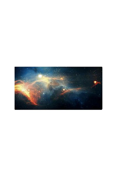 OEM Gaming Mousepad, Rubberized, Non-Slip, Cosmic Design, 79x30 cm, Black-Gold