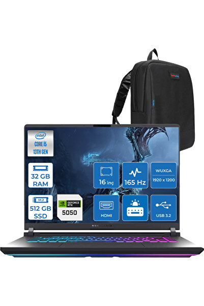 ASUS Rog Strix G16 I5-13450HX 32GB 512GB SSD 8GB/RTX5050 115W 16" Wuxga 165Hz...