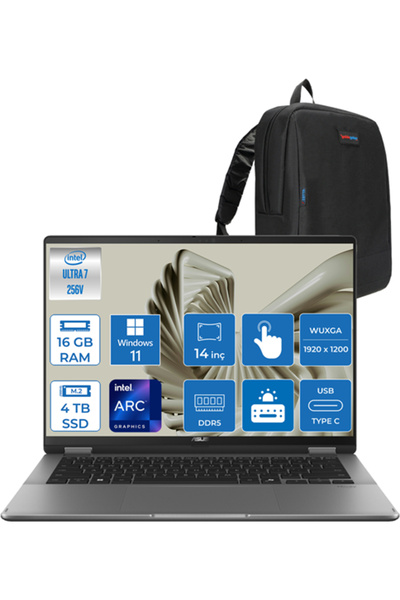 ASUS Vivobook 14 Flip Ultra 7 256V 16GB 4tb SSD 14.0" Wuxga OLED 400NIT WIN11...