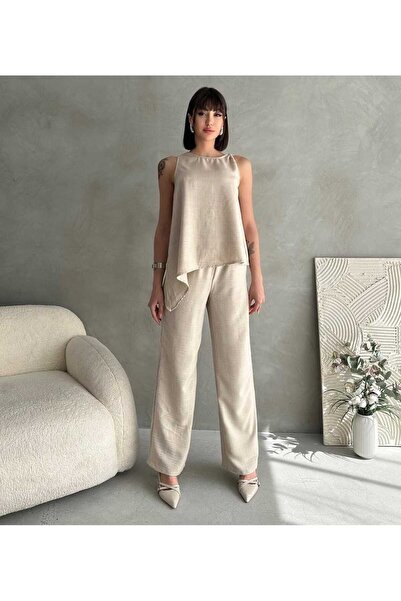 Maison La Femme Women's woven blouse pants set