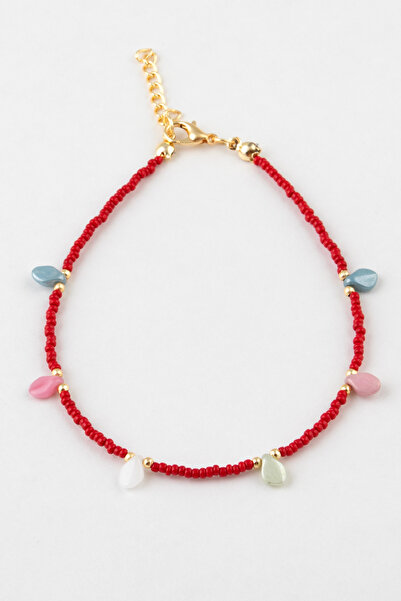 Sortie Aksesuar Colorful drop stone figured beaded anklet 013