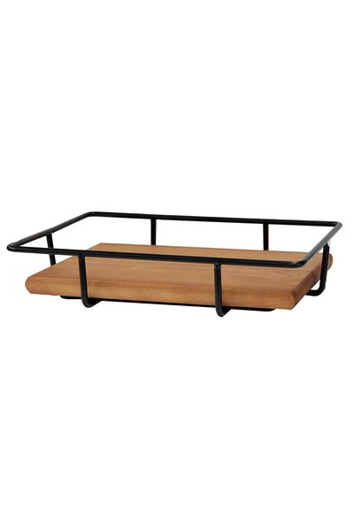 Raki Rectangular buffet presentation stand, metal/wood, RAKI, 33x23xh6cm