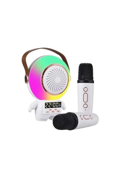Glow Goods Mini Portable Bluetooth 5.3 Speaker With 2 Wireless Microphones for Kids, Karaoke Station, RGB Backl