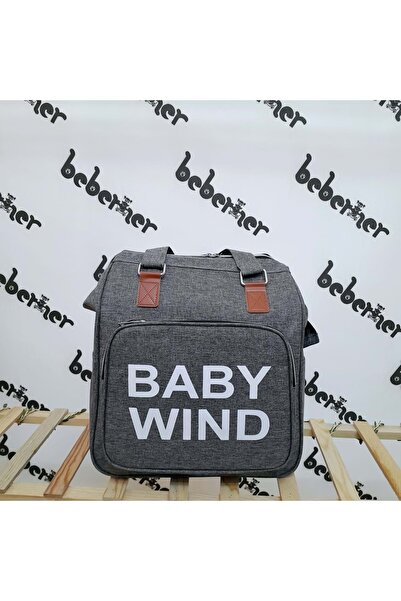 BEBEMER حقيبة ظهر بيبي ويند ماذر - رمادي