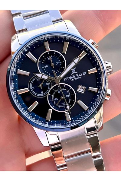 Daniel Klein Calendar Inner Functions Active Steel Band 30 Mt Water Resistant Men Wristwatch Vs.Blkt.0472