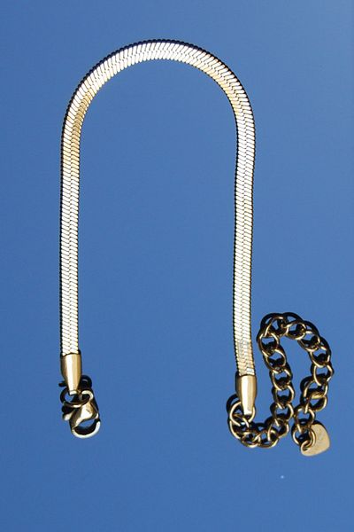 Rua Jewelry Steel Flat Snake Herringbone Bracelet 3 mm Gold Color |   Non-Blackening, Unisex, 2 Years Warranty