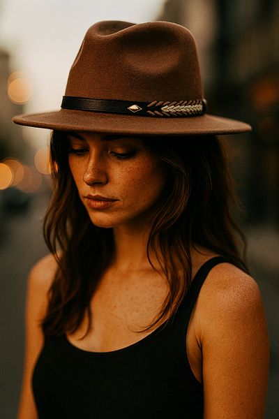 LAGRANZE Women's Stamped Fedora Hat – Elegant Design
