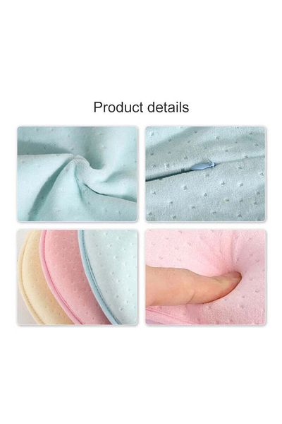 SOLLUXE Memory Foam Cotton Baby Pillow, Anti-Plagiocephaly Protection for Correct Head Formation, Blue