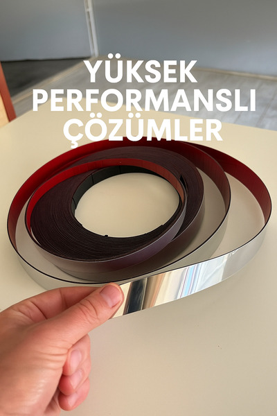 DECOALA Pleksi Dekoratif 25mm X 25 Metre Gold Arkası Çift Taraflı Bantlı Şerit