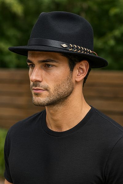 LAGRANZE Men's Stamped Fedora Hat – Premium