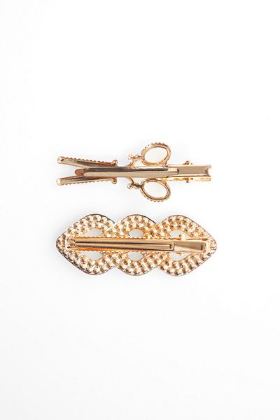 Fulla Moda Scissor Detailed Stone 2-Piece Collet Buckle