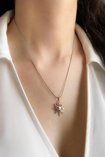 DEMOKAN Women's Steel Necklace Sun Model Necklace