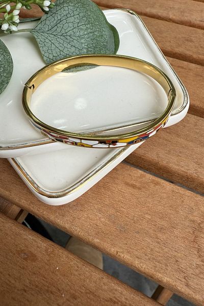 My Joyas Design Steel Art Collection Enamel Bracelet 5.8cm