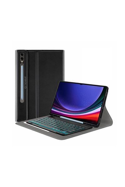 Flokki Protective Case with Keyboard for Samsung Galaxy Tab S9 Ultra/S10 Ultra, Silicone Flex, Black